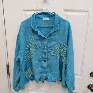 Krista Larson Linen Mixed Media Jacket